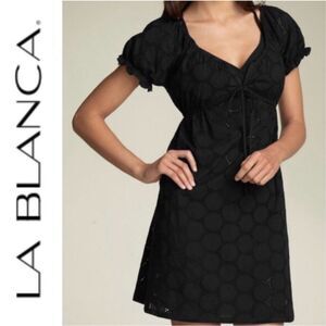 ✨La Blanca By Rod Beattie Red Eyelet Swim Sz Medium Coverup Dress✨